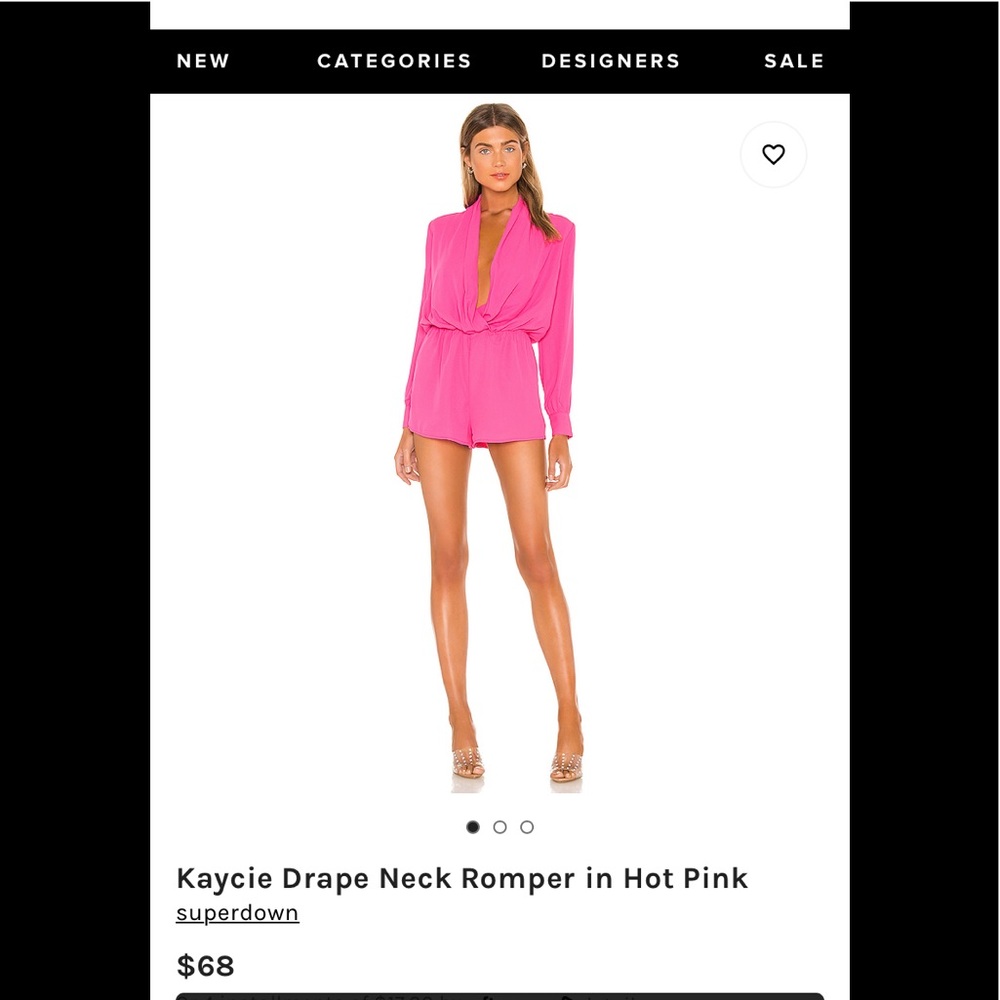 Superdown Kaycie Romper in Hot Pink Sm 💗Revolve